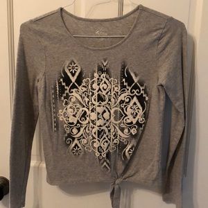 Girls Gray embellished long sleeve shirt size 14